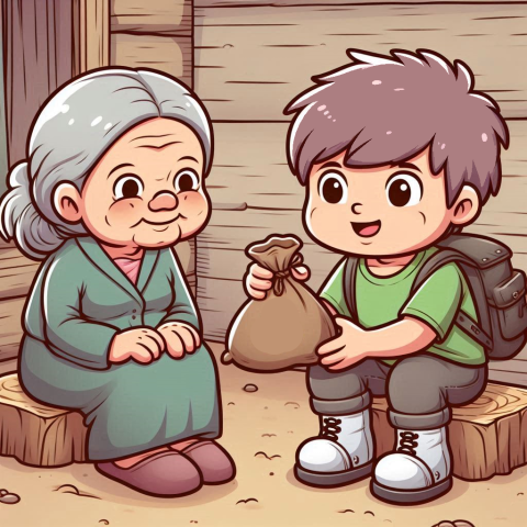 Lucas le cuenta a su abuela sobre las monedas