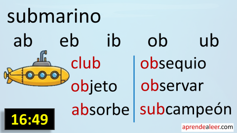 Silabas ab eb ib ob ub