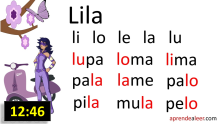 Sílabas la le li lo lu