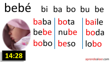 Sílabas ba be bi bo bu