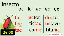 Sílabas ac ec ic oc uc