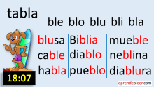 Sílabas bla ble bli blo blu