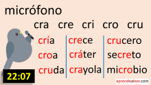 Sílabas cra cre cri cro cru