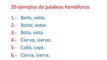 20 ejemplos de palabras homófonas
